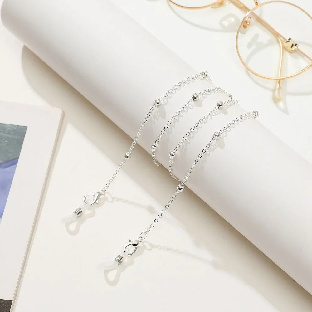 Metal Men Women Eyeglass Chains Sunglasses Reading Beaded Glasses Chain Eyewears Cord Strap Rope Female Glasses Chain