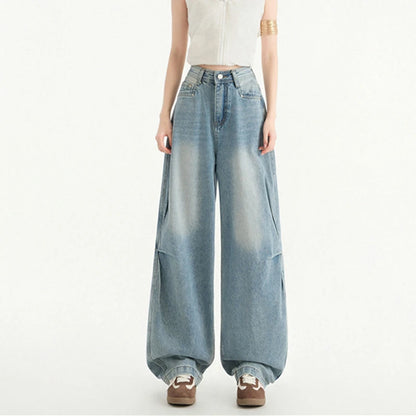 FINEWORDS Retro High Waist Casual Wide Leg Jeans Women Korean Streetwear Easymatch Jeans Easymatch Highstreet Baggy Jeans