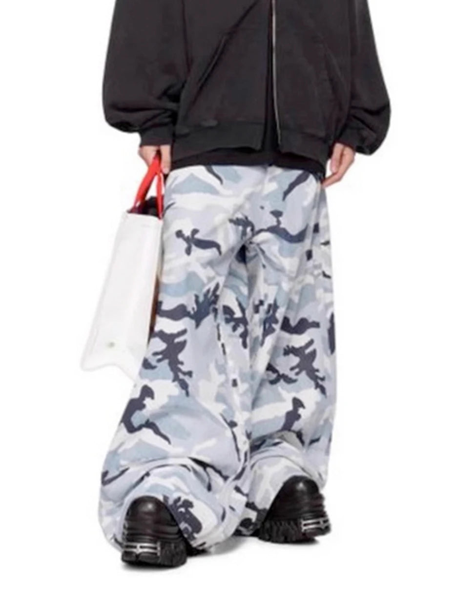 Camouflage Baggy Jeans Men Wide Leg Loose Casual Denim Pants Streetwear Harajuku Hip Hop Jeans Trousers