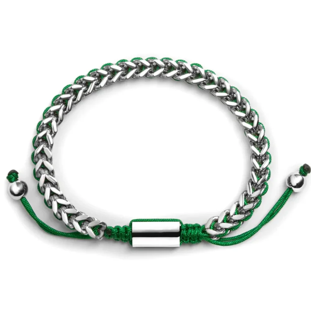 Mens Hand-Woven Chains Bracelet Adjustable Franco Macrame Braided men bracelet Women  Jewelry Stainless Steel Chains Bracelet