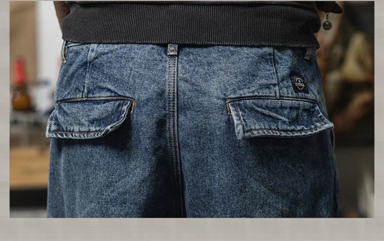 2025 New Casual Pants Tooling Pants Spring and Autumn Jeans Men's Loose Leggings Ripped Jeans Baggy Jeans