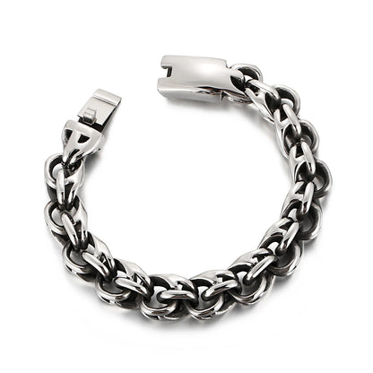 Twisted Link Chain Men Bracelet Mens 9 Inches Stainless Steel Hand Geometry Chain Armband Biker Hip Hop Bracelet Jewelry