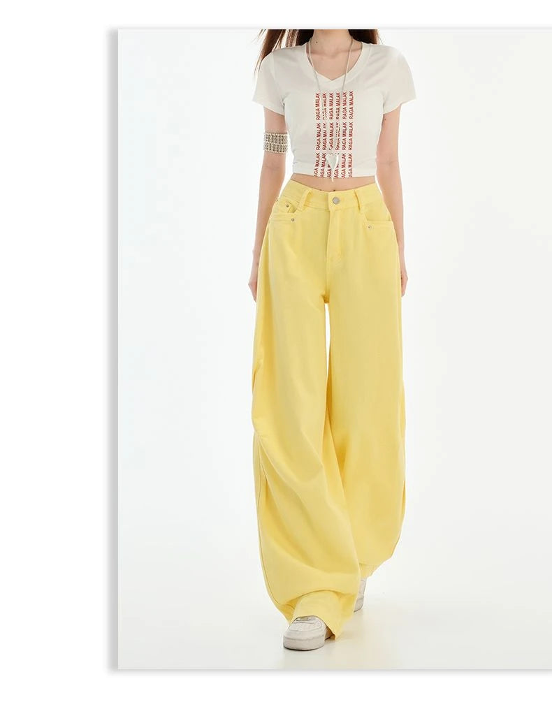 FINEWORDS Retro High Waist Casual Wide Leg Jeans Women Korean Streetwear Easymatch Jeans Easymatch Highstreet Baggy Jeans