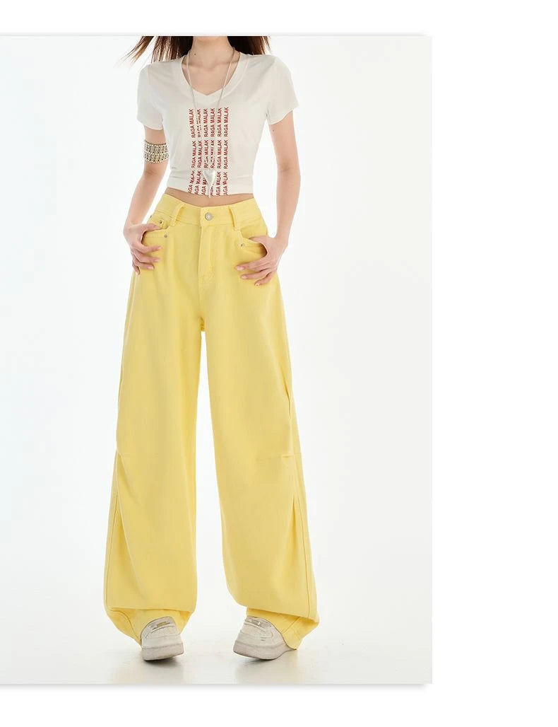FINEWORDS Retro High Waist Casual Wide Leg Jeans Women Korean Streetwear Easymatch Jeans Easymatch Highstreet Baggy Jeans