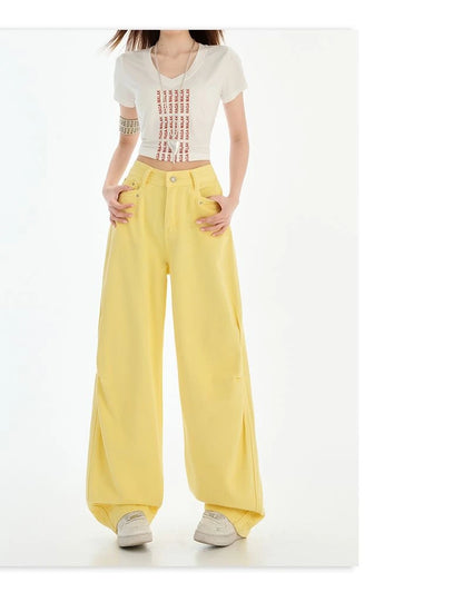 FINEWORDS Retro High Waist Casual Wide Leg Jeans Women Korean Streetwear Easymatch Jeans Easymatch Highstreet Baggy Jeans