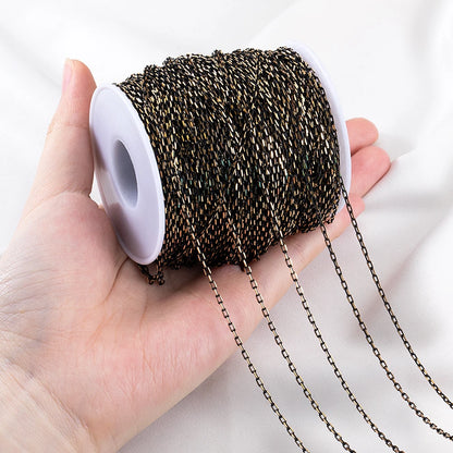 2M 1M Slim Frame Black and Gold Connection Chain for DIY Bracelet Necklace Eyewear Decorative Chain Jewelry Making Accessories