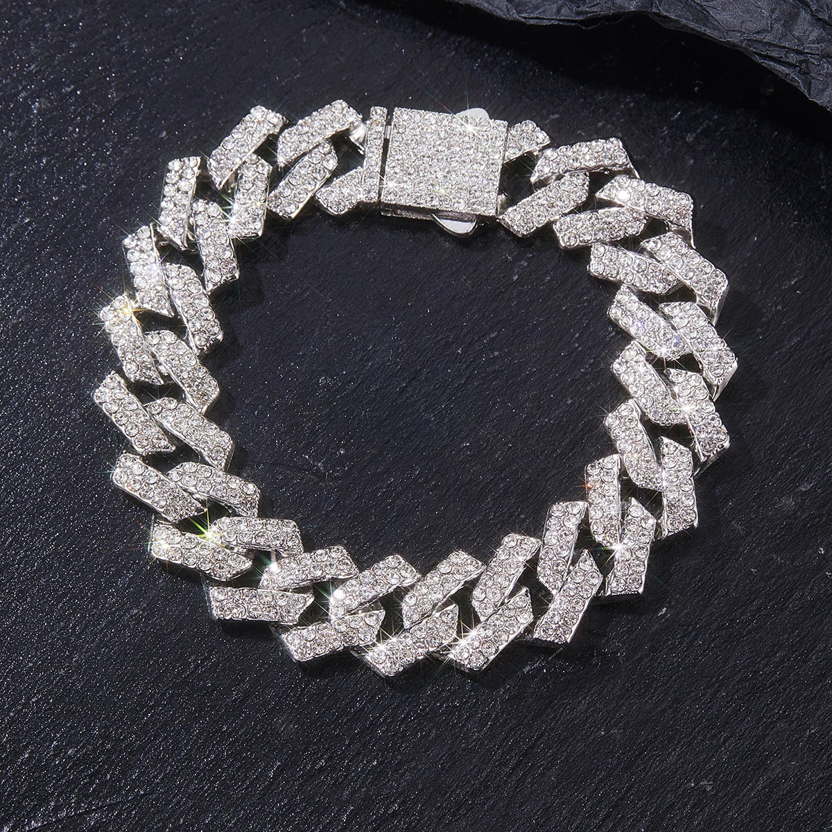 Mens Cuban Link Chain Miami Cuban Necklace 18K Gold Silver Chain Diamond Cut Chains for Men Women 15mm Iced Out Hip Hop Jewelry