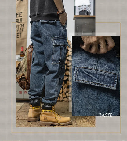 2025 New Casual Pants Tooling Pants Spring and Autumn Jeans Men's Loose Leggings Ripped Jeans Baggy Jeans