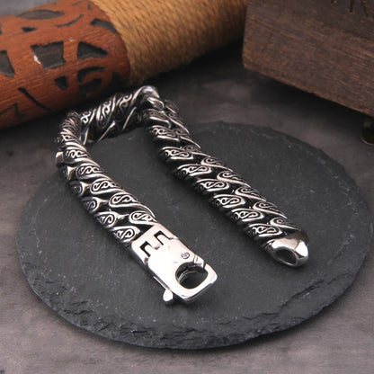 Man Bracelet Homme 12MM Wide Stainless Steel Curb Chain Charm Bracelets Hand Bands for Men Vintage Mens Jewellery Accessories