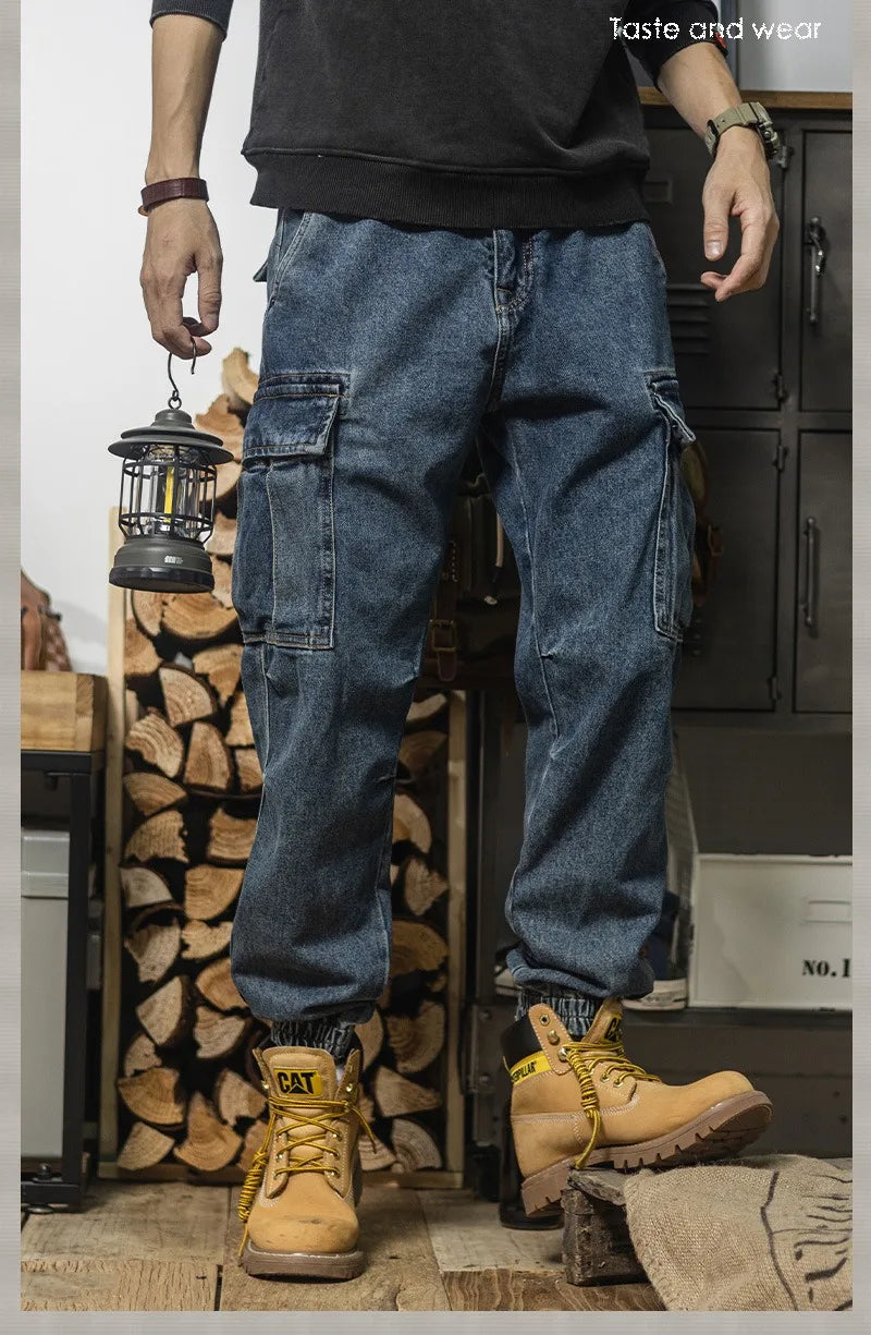 2025 New Casual Pants Tooling Pants Spring and Autumn Jeans Men's Loose Leggings Ripped Jeans Baggy Jeans