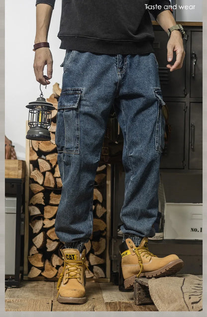 2025 New Casual Pants Tooling Pants Spring and Autumn Jeans Men's Loose Leggings Ripped Jeans Baggy Jeans