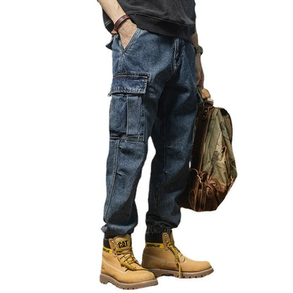 2025 New Casual Pants Tooling Pants Spring and Autumn Jeans Men's Loose Leggings Ripped Jeans Baggy Jeans