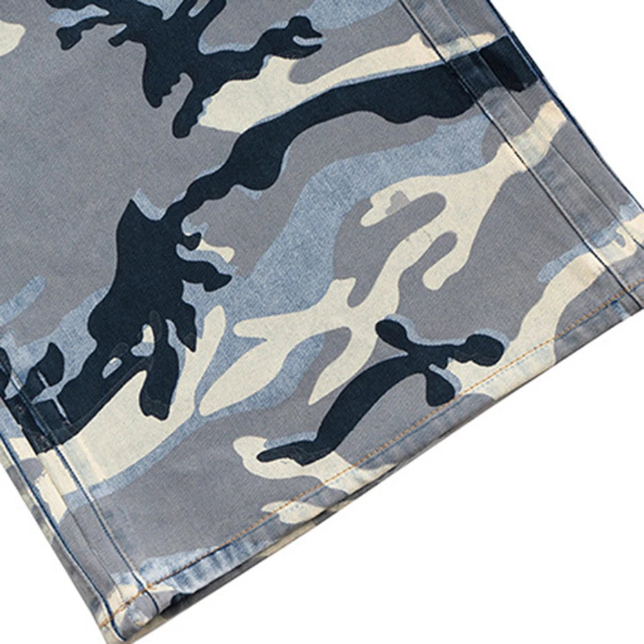 Camouflage Baggy Jeans Men Wide Leg Loose Casual Denim Pants Streetwear Harajuku Hip Hop Jeans Trousers