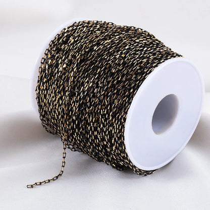 2M 1M Slim Frame Black and Gold Connection Chain for DIY Bracelet Necklace Eyewear Decorative Chain Jewelry Making Accessories