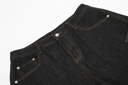 Wide Leg Baggy Jeans Side Pocket Loose Denim Pants Men Streetwear Harajuku Hip Hop Jeans