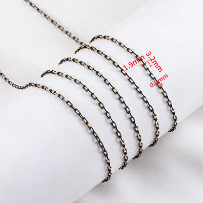 2M 1M Slim Frame Black and Gold Connection Chain for DIY Bracelet Necklace Eyewear Decorative Chain Jewelry Making Accessories