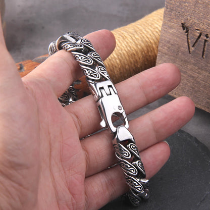 Man Bracelet Homme 12MM Wide Stainless Steel Curb Chain Charm Bracelets Hand Bands for Men Vintage Mens Jewellery Accessories