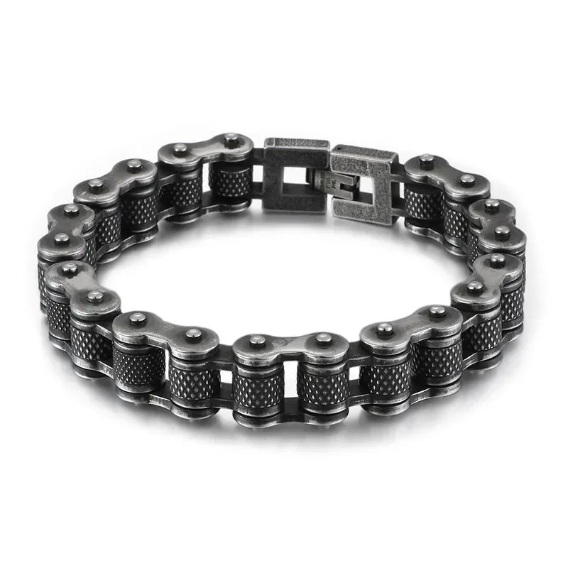 Retro Biker Chain Bracelet Mens Bracelet Link Chain Motorcycle Bicycle Style Bracelets Stainless Steel Bangles Jewelry