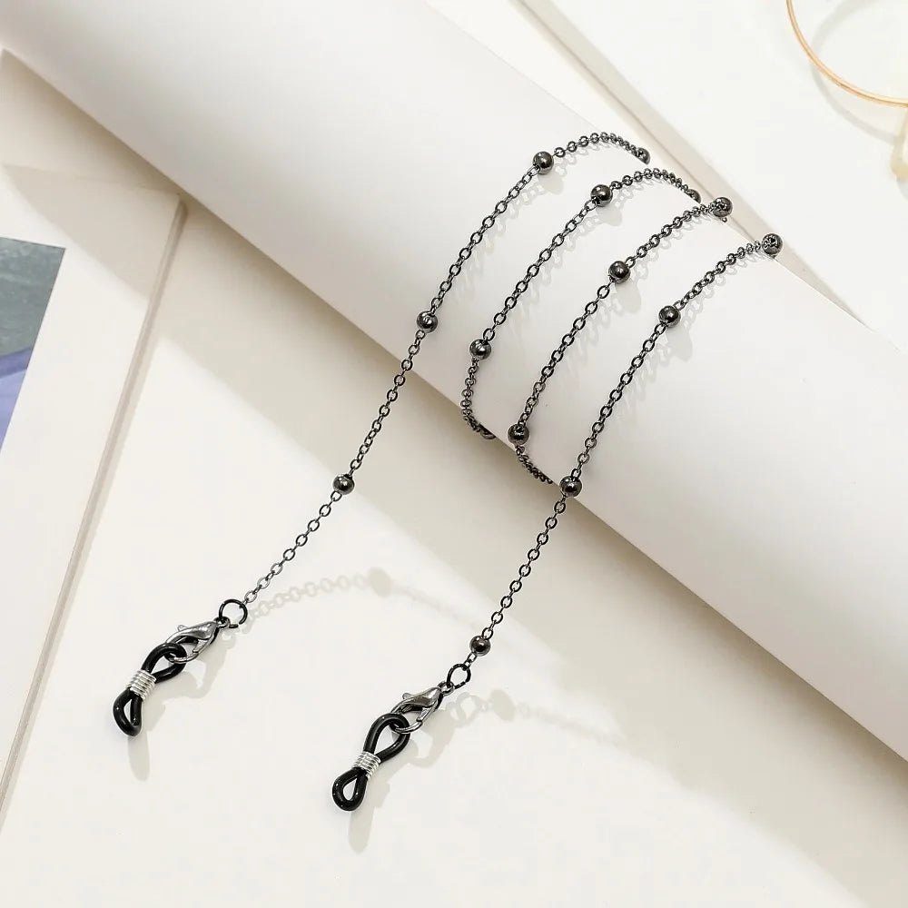 Metal Men Women Eyeglass Chains Sunglasses Reading Beaded Glasses Chain Eyewears Cord Strap Rope Female Glasses Chain