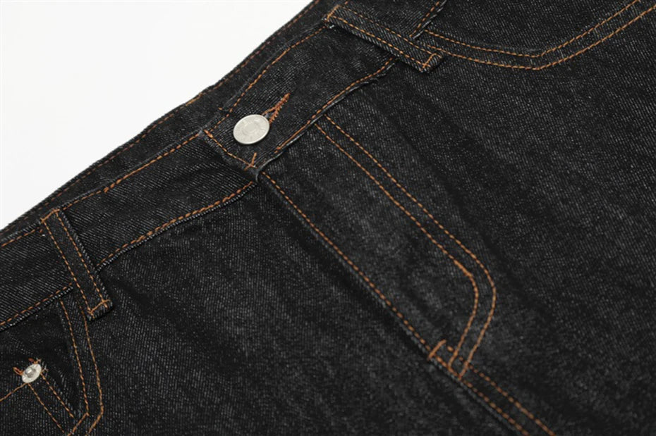 Wide Leg Baggy Jeans Side Pocket Loose Denim Pants Men Streetwear Harajuku Hip Hop Jeans