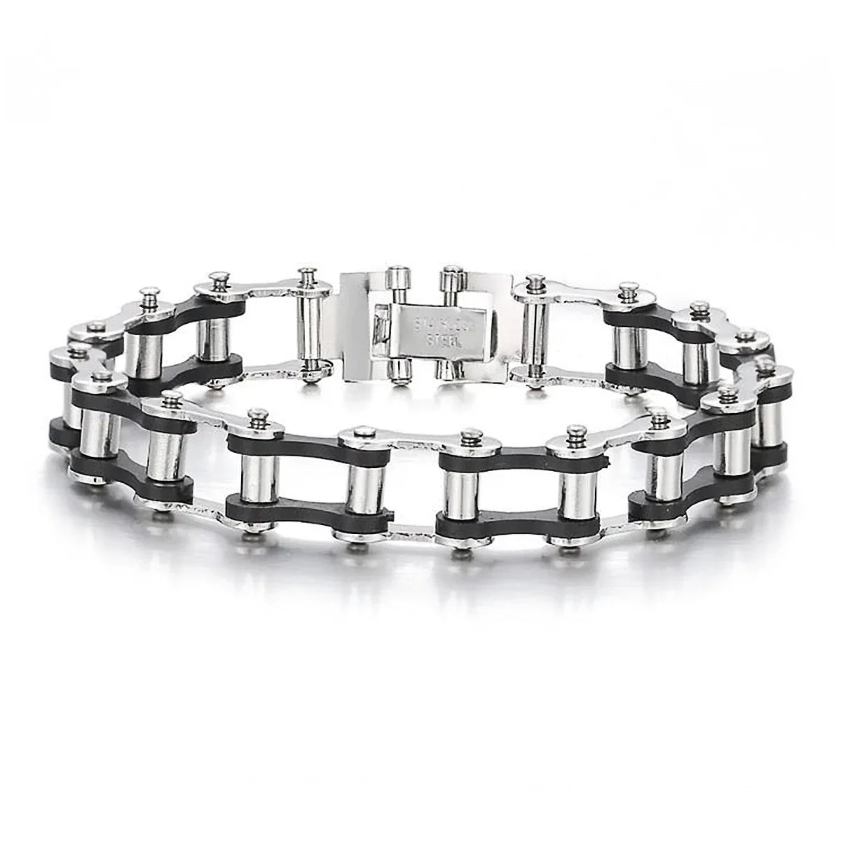 Mens Stainless Steel Biker Chain Bracelet Punk Bangles Motorcycle Bicycle Style Link Chain Fashion Jewelry
