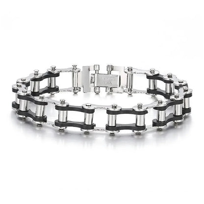 Mens Stainless Steel Biker Chain Bracelet Punk Bangles Motorcycle Bicycle Style Link Chain Fashion Jewelry