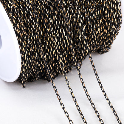 2M 1M Slim Frame Black and Gold Connection Chain for DIY Bracelet Necklace Eyewear Decorative Chain Jewelry Making Accessories