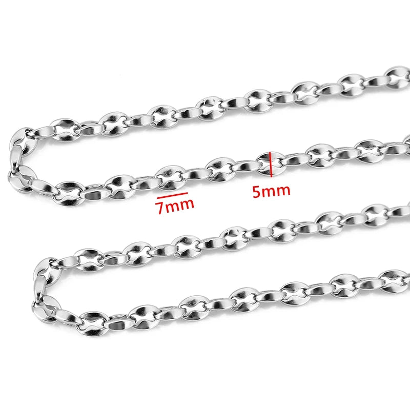 1 Meter Stainless Steel Big Chain for Handmade Thick Large Chain DIY Jewelry Making Bracelet Necklace Jewelry Chain