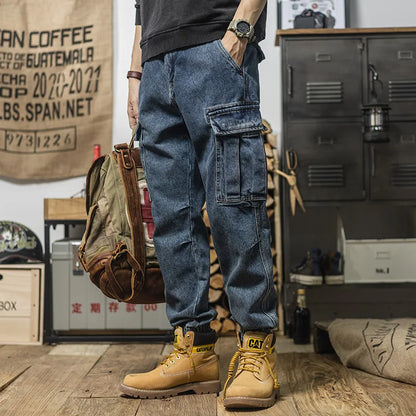 2025 New Casual Pants Tooling Pants Spring and Autumn Jeans Men's Loose Leggings Ripped Jeans Baggy Jeans