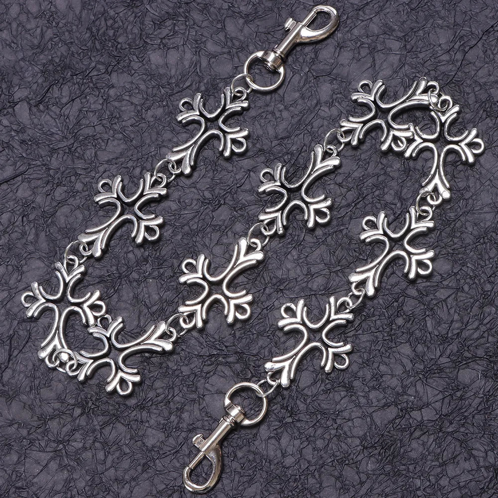 European and American metal chain jeans chain men's hip-hop high-end cross-border men's cross waist chain jeans chain