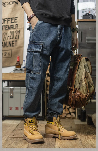 2025 New Casual Pants Tooling Pants Spring and Autumn Jeans Men's Loose Leggings Ripped Jeans Baggy Jeans