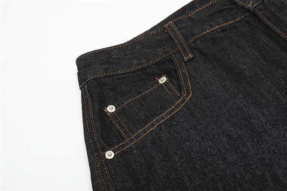 Wide Leg Baggy Jeans Side Pocket Loose Denim Pants Men Streetwear Harajuku Hip Hop Jeans