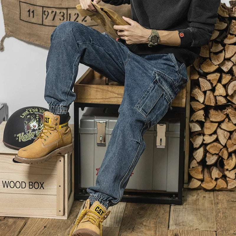 2025 New Casual Pants Tooling Pants Spring and Autumn Jeans Men's Loose Leggings Ripped Jeans Baggy Jeans