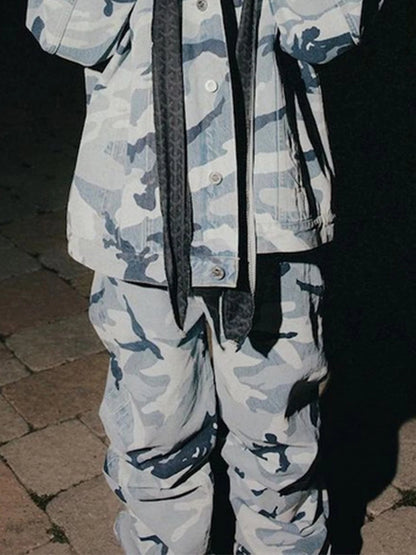 Camouflage Baggy Jeans Men Wide Leg Loose Casual Denim Pants Streetwear Harajuku Hip Hop Jeans Trousers
