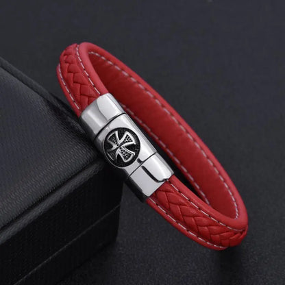 New Fashion Unique Cross Chain Link Men Women Charm Leather Bracelets Charm Sporty Bangles Jewelry Gift Pulsera