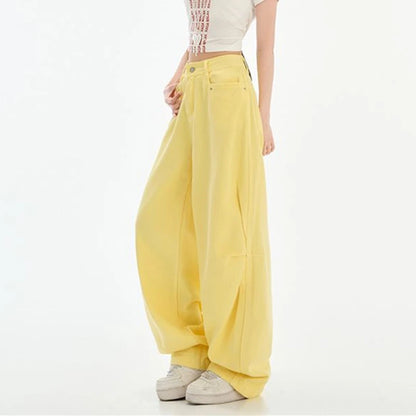 FINEWORDS Retro High Waist Casual Wide Leg Jeans Women Korean Streetwear Easymatch Jeans Easymatch Highstreet Baggy Jeans