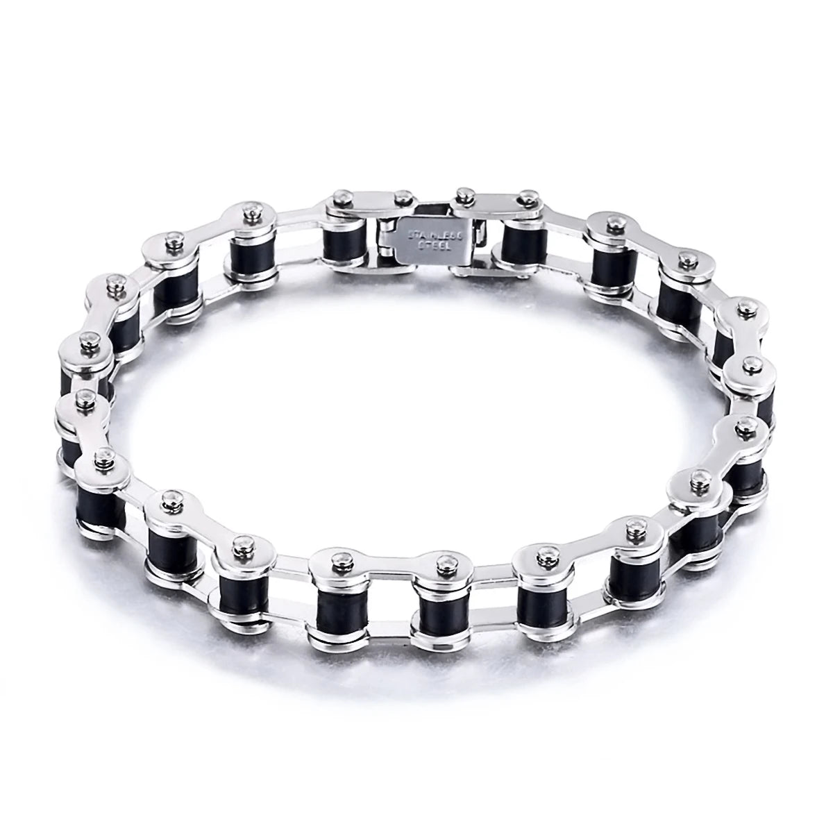 Mens Stainless Steel Biker Chain Bracelet Punk Bangles Motorcycle Bicycle Style Link Chain Fashion Jewelry