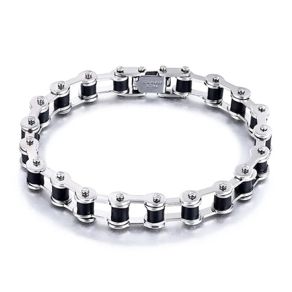 Mens Stainless Steel Biker Chain Bracelet Punk Bangles Motorcycle Bicycle Style Link Chain Fashion Jewelry