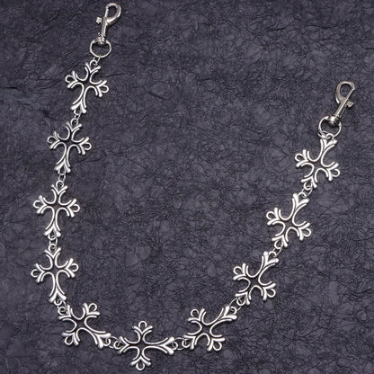 European and American metal chain jeans chain men's hip-hop high-end cross-border men's cross waist chain jeans chain