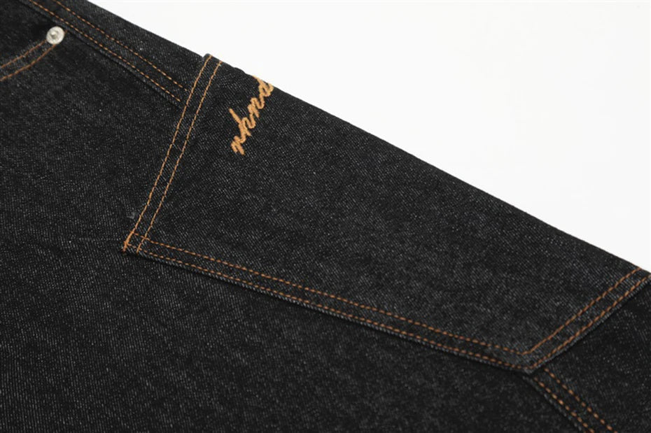 Wide Leg Baggy Jeans Side Pocket Loose Denim Pants Men Streetwear Harajuku Hip Hop Jeans