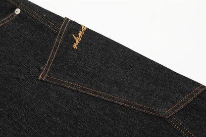 Wide Leg Baggy Jeans Side Pocket Loose Denim Pants Men Streetwear Harajuku Hip Hop Jeans