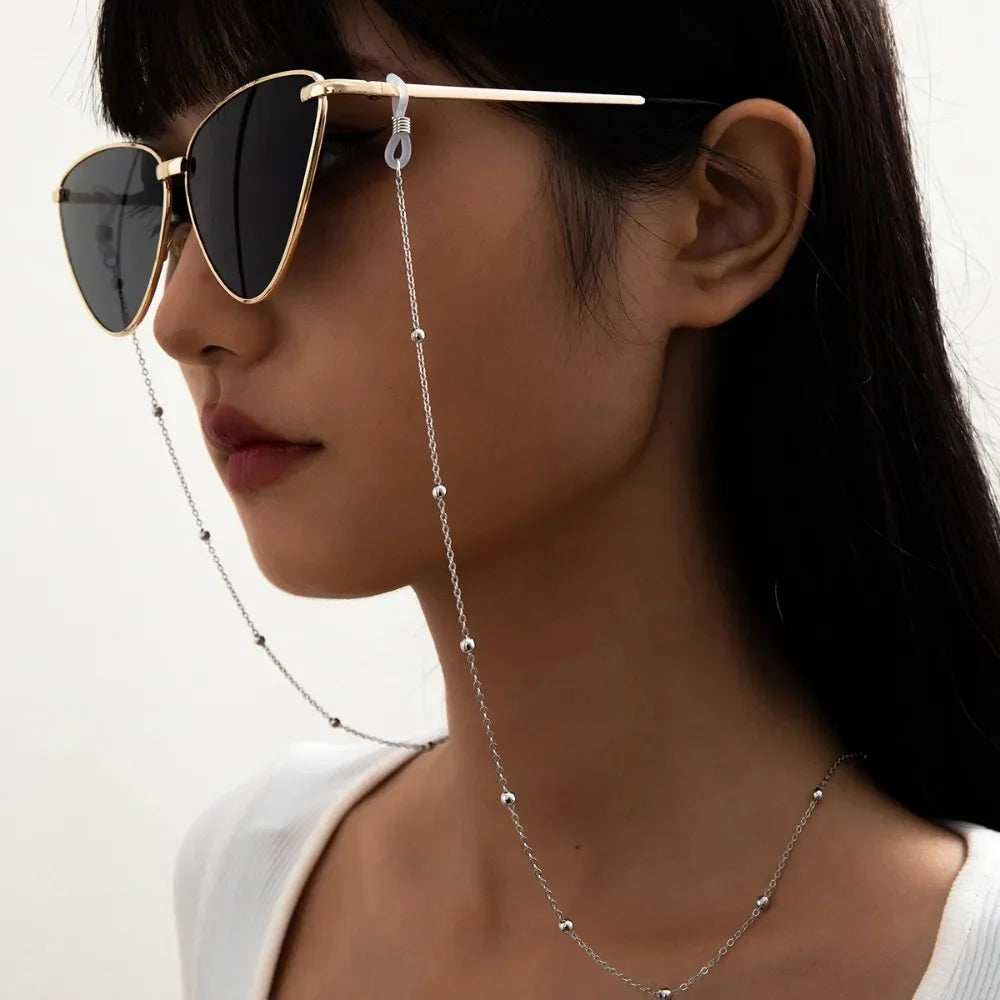 Metal Men Women Eyeglass Chains Sunglasses Reading Beaded Glasses Chain Eyewears Cord Strap Rope Female Glasses Chain