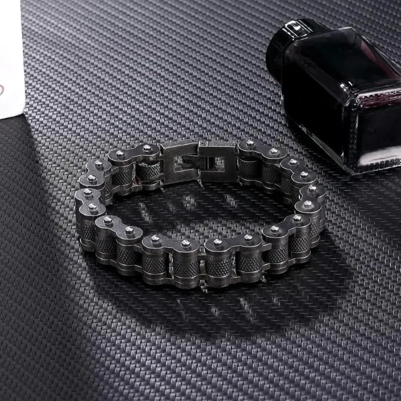 Retro Biker Chain Bracelet Mens Bracelet Link Chain Motorcycle Bicycle Style Bracelets Stainless Steel Bangles Jewelry