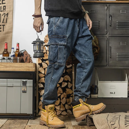 2025 New Casual Pants Tooling Pants Spring and Autumn Jeans Men's Loose Leggings Ripped Jeans Baggy Jeans