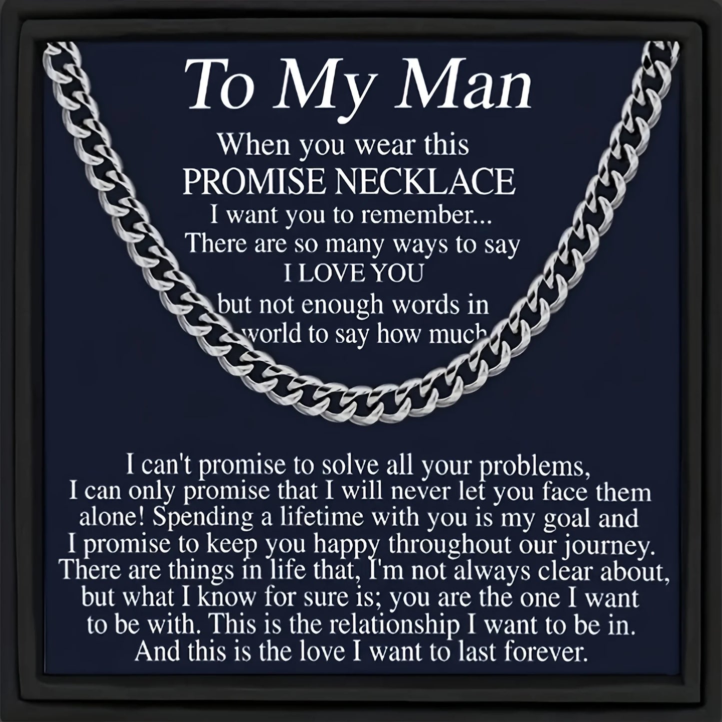Trendy Mens Cuban Chain Promise Necklace For My Man With Card And Gift Box Perfect For Daily And Holiday Wear