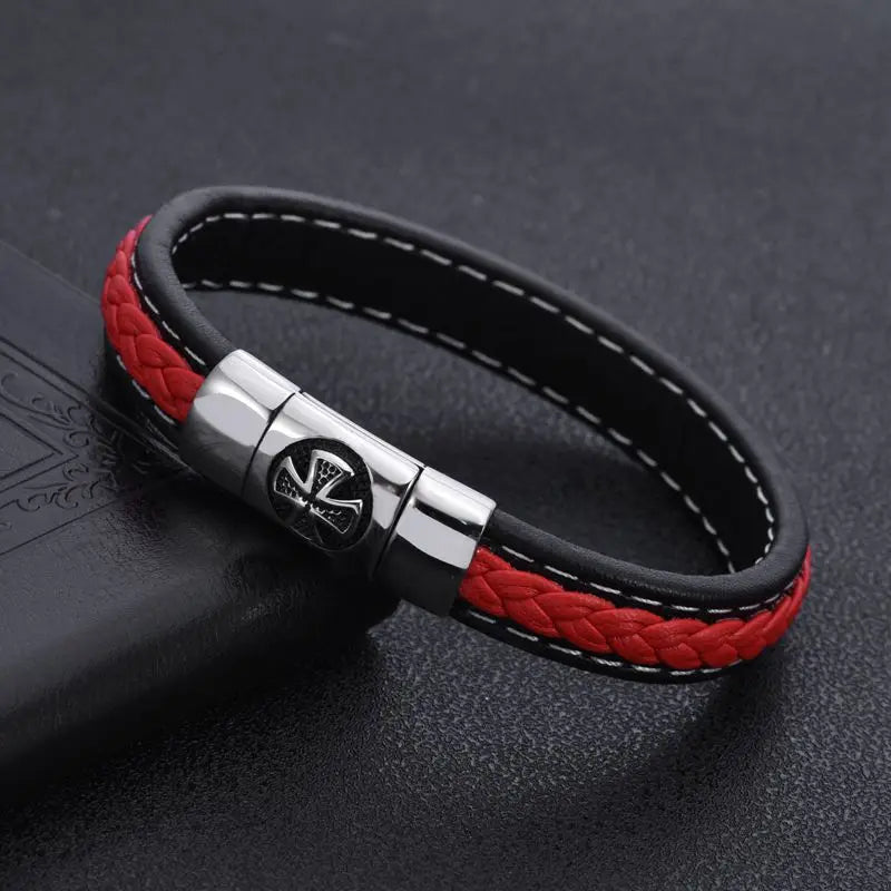 New Fashion Unique Cross Chain Link Men Women Charm Leather Bracelets Charm Sporty Bangles Jewelry Gift Pulsera