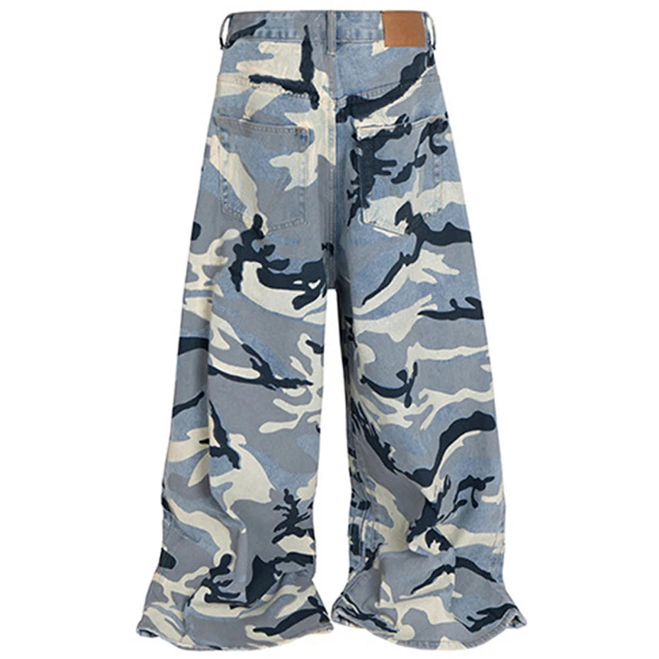 Camouflage Baggy Jeans Men Wide Leg Loose Casual Denim Pants Streetwear Harajuku Hip Hop Jeans Trousers