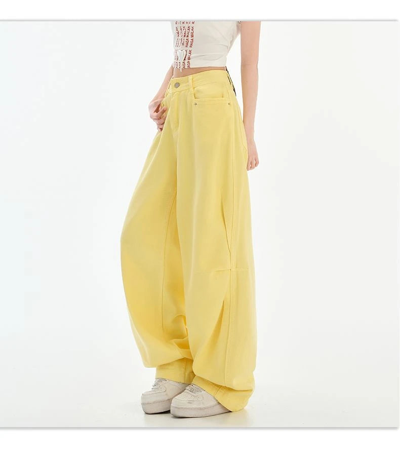 FINEWORDS Retro High Waist Casual Wide Leg Jeans Women Korean Streetwear Easymatch Jeans Easymatch Highstreet Baggy Jeans