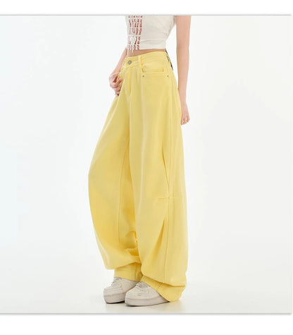 FINEWORDS Retro High Waist Casual Wide Leg Jeans Women Korean Streetwear Easymatch Jeans Easymatch Highstreet Baggy Jeans